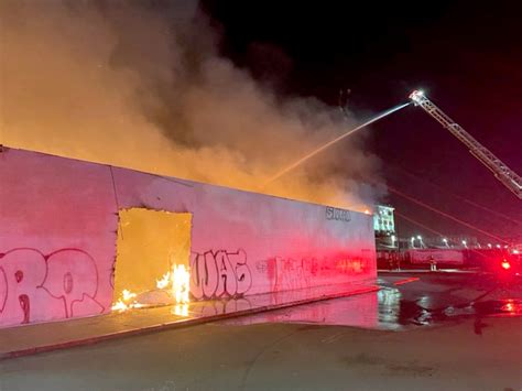 Vacant Oakland warehouse damaged in previous fire gutted by new blaze
